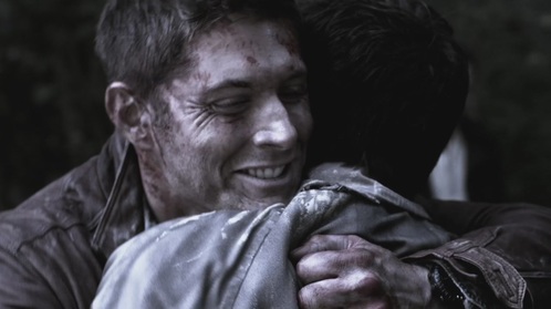 Dean embraces Cas in purgatory